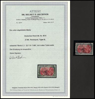 .gestempelt - D.Reich Nr. 66II, - Briefmarken und Ansichtskarten