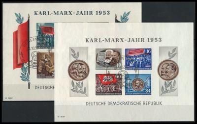 .gestempelt - DDR Marx - Blöcke 1953 gestempelt, - Známky a pohlednice