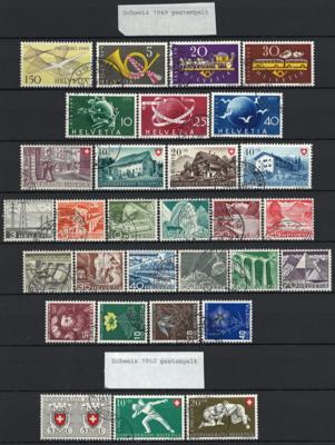 .gestempelt/** - Gest. Teilsammlung Schweiz 1949/1989 und div. teils auch postfr. Dubl., - Francobolli e cartoline
