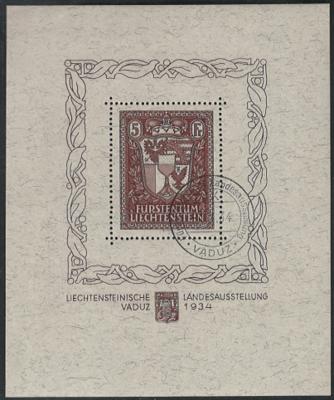 .gestempelt - Liechtensteinblock Nr. 1 (VADUZBLOCK) mit - Známky a pohlednice