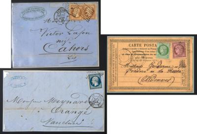 .gestempelt/Poststück/Briefstück - Ausstellungssammlung "Die Stempel der Französischen Postämtern von 1849 - 1876", - Stamps and postcards