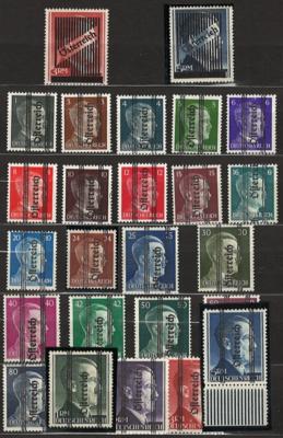 **/*/gestempelt/Poststück - Sammlung Österr. ab Ausg. 1945 - mit Gitterund Grazer Ausg., - Stamps and postcards