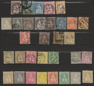 .gestempelt/*/** - Sammlung Schweiz Ausg. 1850/2009 mit Porto u. intern. Arbeitsämter, - Stamps and postcards