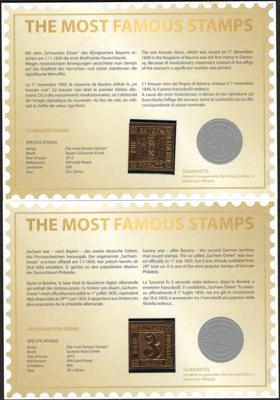 (*) - Goldprägungen berühmter Briefmarken, - Stamps and postcards