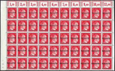 ** - Österr. 1945 - Lokalausgabe Scheibbs - 12 Pfg. Type I in Einheit zu 50 Stück, - Stamps and postcards