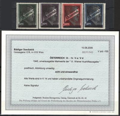 ** - Österr. 1945 - Nr. Va/Vd (Markwerte der Wiener - Aushilfsausg.), - Stamps and postcards