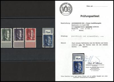 ** - Österr. Nr. 693 I/696 I, - Stamps and postcards
