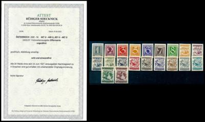 **- Österr. Ziffern 1925/27 ohne den Wert zu 4 Grioschen UNGEZÄHNT, - Briefmarken und Ansichtskarten