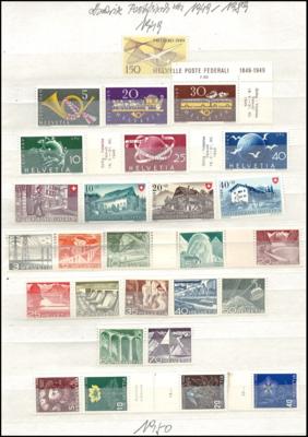 ** - Teilsammlung Schweiz 1949/1989 und etwas UNO - Genf, - Známky a pohlednice