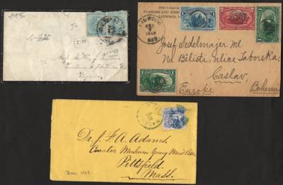 Poststück/Briefstück - Partie Poststücke USA, - Stamps and postcards