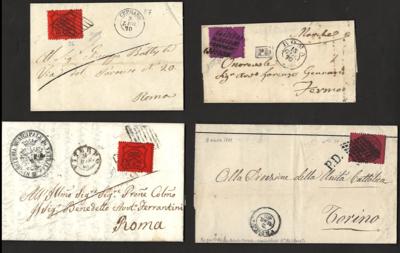 Poststück - Kirchenstaat + 1868/70 - 11 div. Briefe bzw. Brftle. meist frank. mit 10 Cent. (4 Stück und 2 Paare), - Francobolli e cartoline