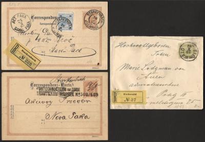 Poststück - Österr. 1890 - reichh. Partie Belege auch Ganzsachen (tls. zufrank.) usw., - Stamps and postcards