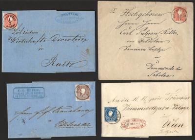 Poststück - Österr. Ausgabe 1858 - 5, - Francobolli e cartoline