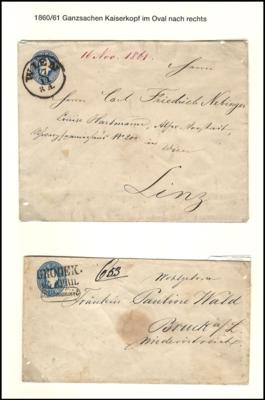 Poststück - Österr. Monarchie - Kl. Partie Ganzsachen - Umschläge Ausg. 1861, - Stamps and postcards