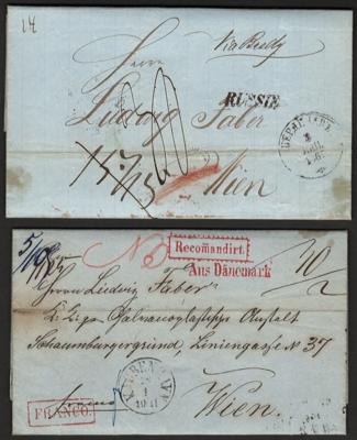 Poststück - Österr. Monarchie - Partie markenlose "Incoming Mail" meist aus den 1860ern aus Dänemark, - Známky a pohlednice