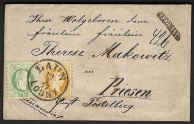 Poststück - Österr. Nr. 35II + 36II - Stamps and postcards