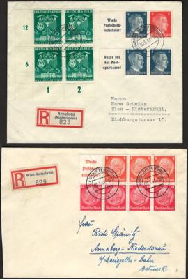 Poststück - Ostmark - Partie Poststücke mit Zusammendruck -Frankaturen, - Francobolli e cartoline