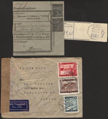Poststück - Partie Poststücke Österr. II. Rep. u.a. mit POstauftragskarten - Ganzsachen - Postablagen - 1 ZIG etc., - Francobolli e cartoline