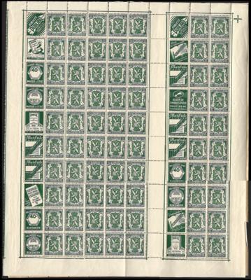 ** - Belgien - kompletter Markenheftchenbogen mit Nr. 421 und Zierfeldern (Nr. 17 bis 34), - Stamps and postcards