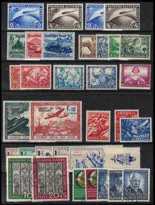 **/*/gestempelt/(*)/Briefstück - Partie div. Deutschland ab D.Reich mit div. Europa, - Briefmarken und Ansichtskarten