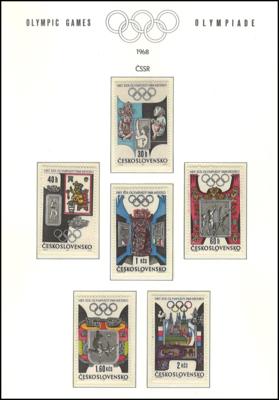 */gestempelt - Sammlung Sportmotivmarken in 2 Alben u.2 Steckb., - Briefmarken und Ansichtskarten