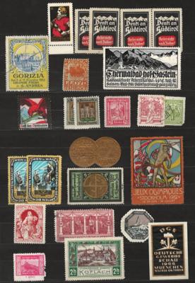 */**/(*) - Österr. etc. - reichh. Partie meist ältere Vignetten, - Stamps and postcards