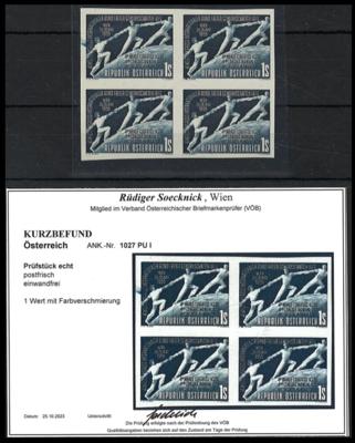 ** - Österr. Nr. 1027 PUI - laut Kurzbefund Soecknick "echt, - Stamps and postcards