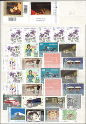 ** - Partie Dubl. Österr. aus 1985/2015, - Stamps and postcards