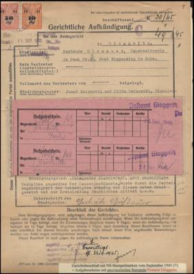 Poststück - Bezirk Neunkirchen 1945 Provisorien aus Gloggnitz, - Známky a pohlednice