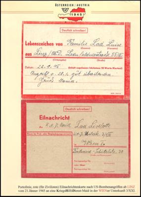 Poststück - Linz 1945 - interessantes, - Stamps and postcards