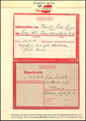 Poststück - Linz 1945 - interessantes, - Francobolli e cartoline