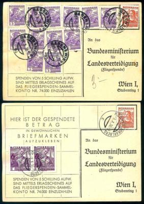 Poststück - Österr. I. Rep. - Partie Fliiegerspendenkarten u.a. aus Höchst, - Stamps and postcards