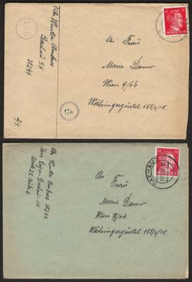 Poststück - Partie D. Feldpost WK II u.a. mit 2 Häftlingsbelegen (mit Inhalt) aus dem KZ Dachau, - Stamps and postcards