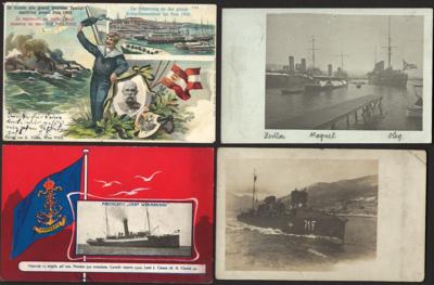 Poststück - Partie Schiffsmotiv - Karten Österr. Monarchie Militärisch und Zivil, - Stamps and postcards