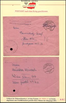 Poststück - Wien XVIII (Währing) über 30 Belege aus 1945, - Francobolli e cartoline
