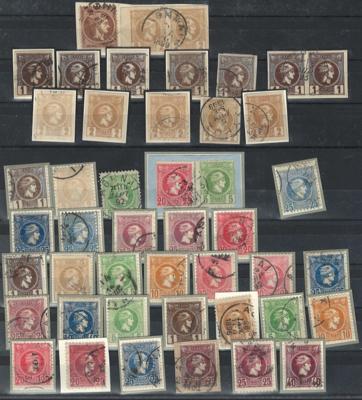 .gestempelt/Briefstück - Griechenland - Partie kl. Hermesköpfe, - Stamps and postcards