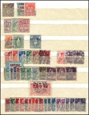 **/gestempelt - Sammlung Schweiz, - Stamps and postcards