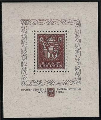 * - Liechtenstein Bl. Nr. 1, - Známky a pohlednice