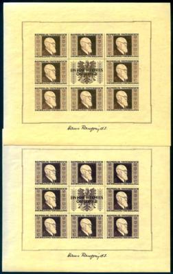 ** - Österr. - RENNERBLOCK (übl. Unebenh.), - Stamps and postcards