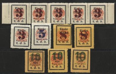 */** - Österr. Streiknotpost Tirol 1923 Partie in div. Typen, - Stamps and postcards