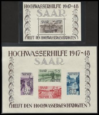 ** - Saarland Bl. Nr. 1/2, - Stamps and postcards