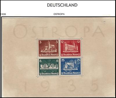 **/* - Sammlung D.Reich 1872/1945 u.a. mit Ostropablock (*) angetrennt, - Stamps and postcards