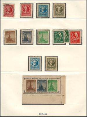 **/* - Sammlung Sowjet. Zone u.a. mit Thüringen Bl. Nr. 1, - Stamps and postcards
