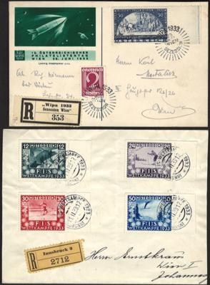 Poststück/Briefstück/gestempelt - Sammlung Österr. I. Rep. u.a. mit WIPA glatt auf Rekokarte - FIS I, - Francobolli e cartoline