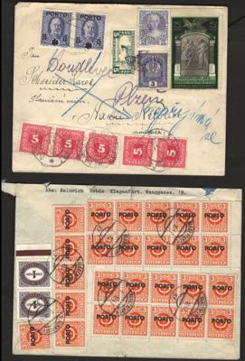Poststück/Briefstück - Österr. - Partie Portomarken - Frankaturen ab Monarchie bis Ende ATS, - Stamps and postcards