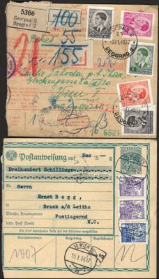 Poststück/Briefstück - Partie Poststücke Österr. mit etwas Ausland u.a. 6 Postanweisungen I. Rep. mit PERFIN, - Stamps and postcards