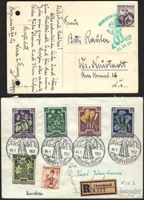 Poststück/Briefstück - Reichh. Partie Christkindl ab 1950, - Briefmarken und Ansichtskarten