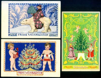 Poststück . Interess. Partie AK Motiv "Weihnachten" u.a. mit 5 Künstlerkarte W. List, - Stamps and postcards