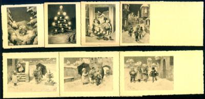 Poststück - Kl. Partie alte Weihnachtsanhänger (Karl Feiertag) mit herzigen Motiven, - Francobolli e cartoline