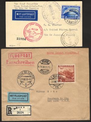 Poststück - Kl. Partie Poststücke div. Europa u.a. mit 2 RM Südamerikafahrt auf Karte nach Rio de Janeiro, - Známky a pohlednice